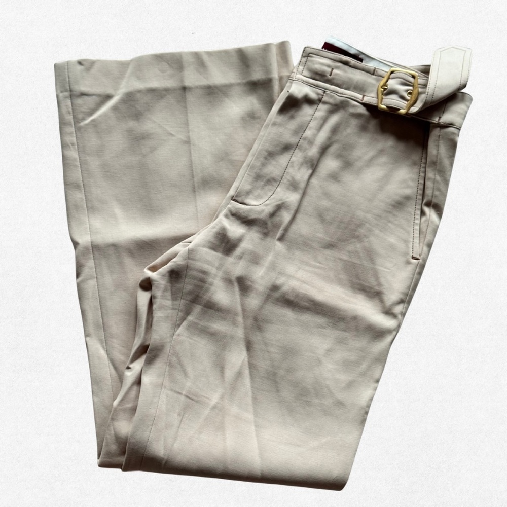 Sies Marjan Dese stretch canvas Light Beige crop wide leg pants